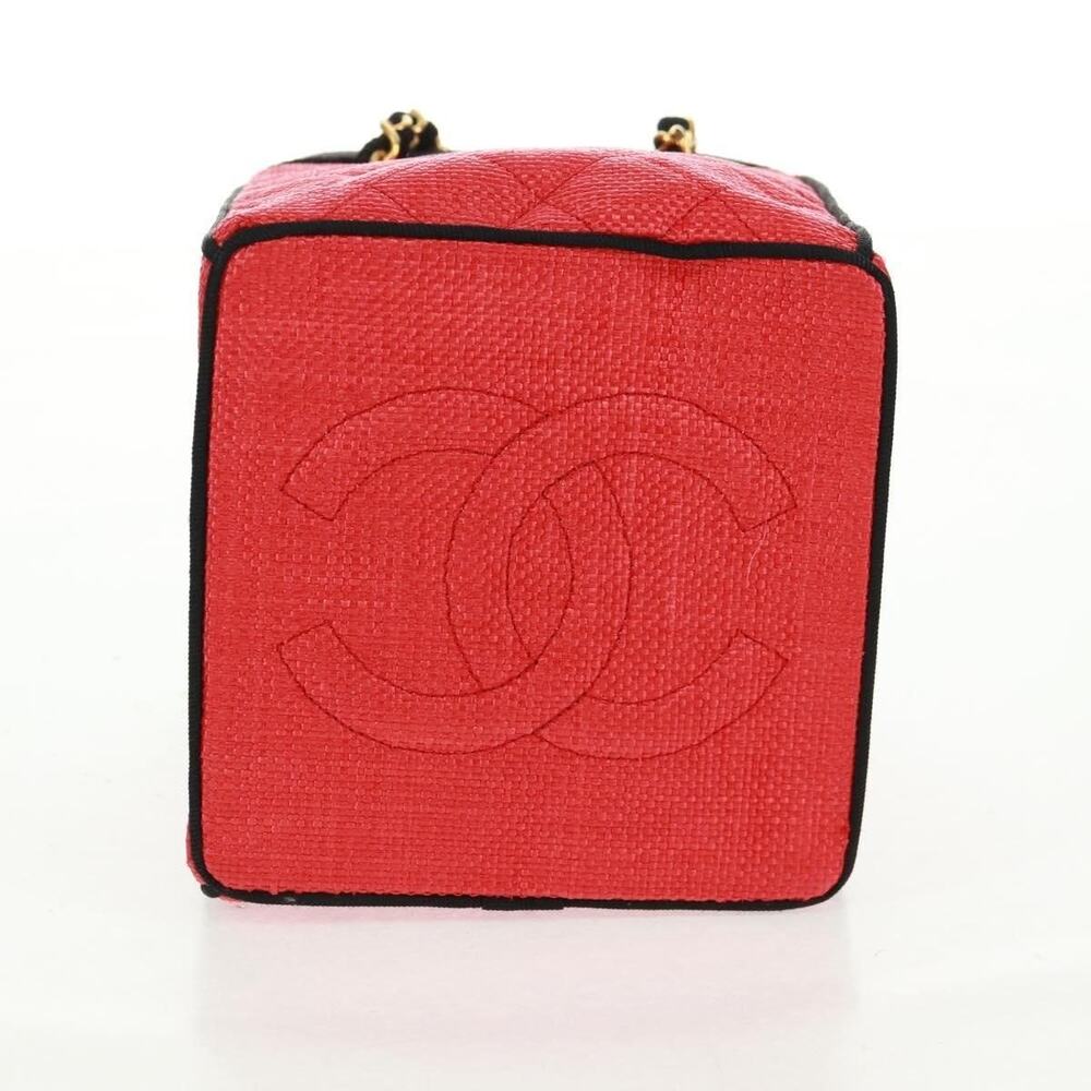 Chanel Raffia Chain Handbag Red - Picture 6 of 15